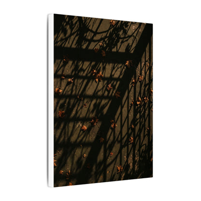 Dark Japandi Shadow Play in Golden Hour | Moody Minimal Canvas Art