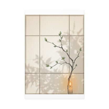 Shoji Screen Spring Canvas Art | Japandi Cozy Design