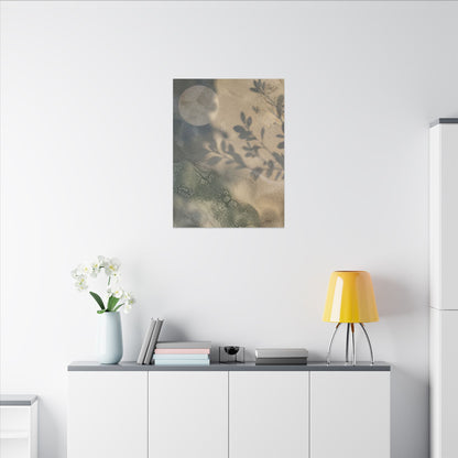 Japandi Shadow Play in Moonlight | Texture Canvas Art