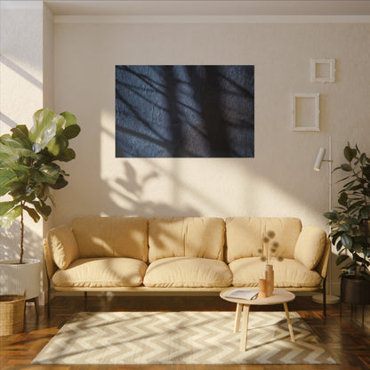 Dark Japandi Shadow Play in Moonlight | Moody Minimal Canvas Art