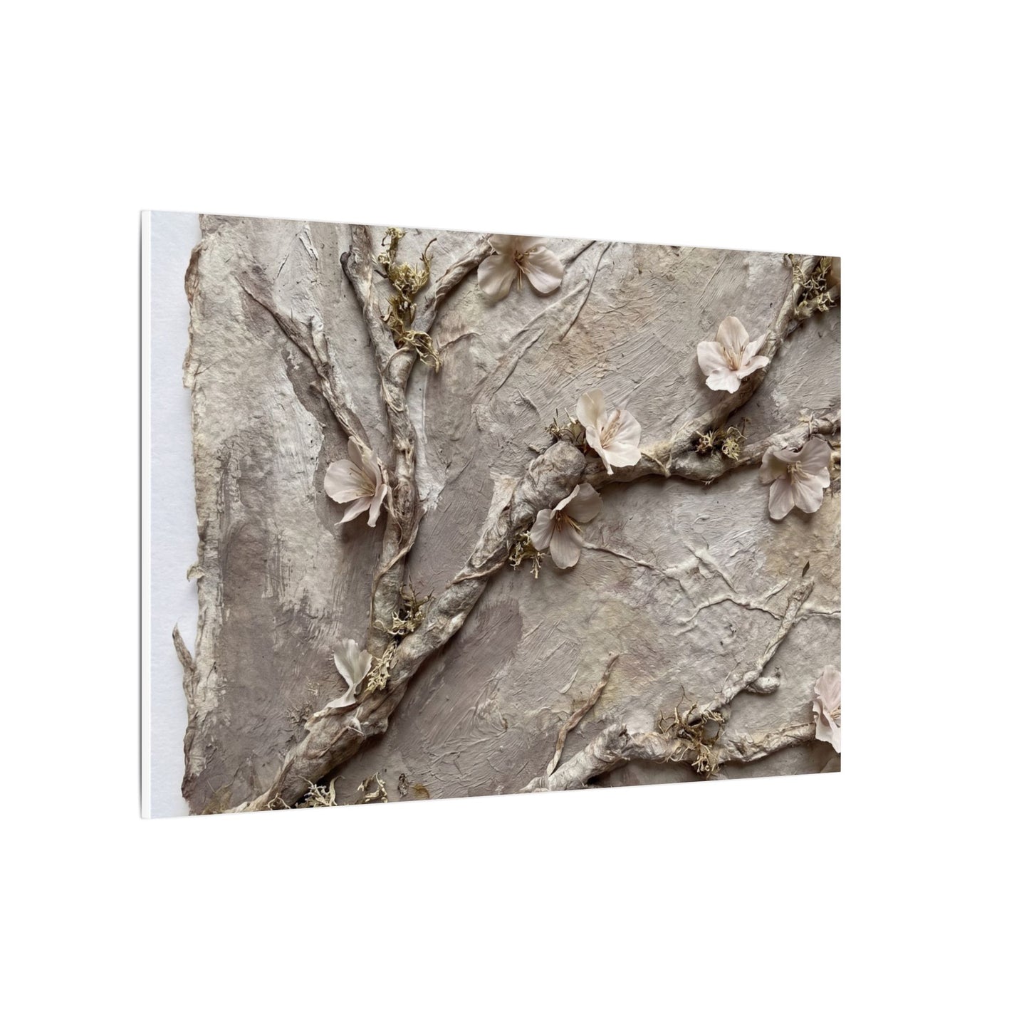 Summer Cherry Blossom Texture Canvas Art | Earthy Decor
