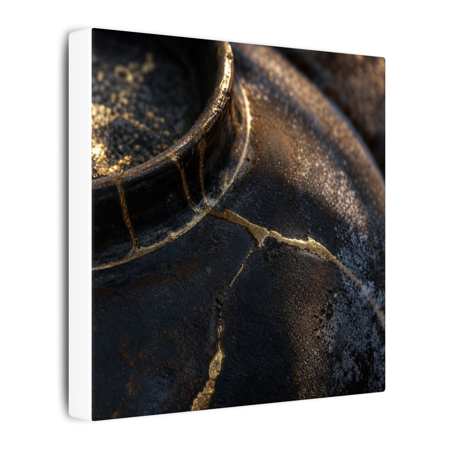 Kintsugi Rust Patina in Golden Hour | Broken Beauty Canvas Art