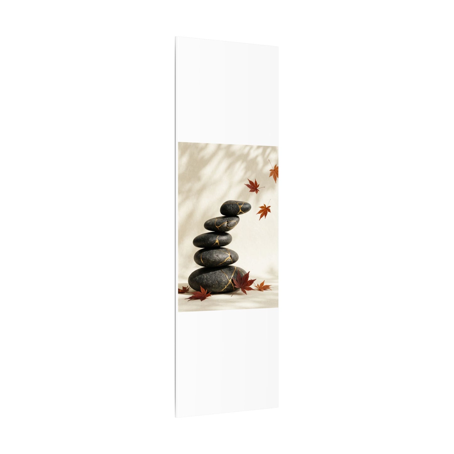 Kintsugi River Stones in Dappled | Crackle Gold Canvas Art
