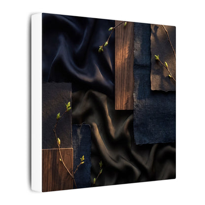 Silk Drape Spring Canvas Art | Dark Japandi Moody Design