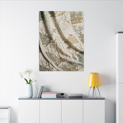 Silk Drape Canvas Art | Spring Japandi Japanese Pattern Art