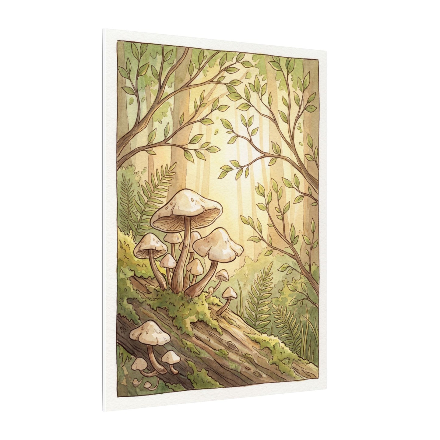 Spring Wild Mushrooms Mushroom Illustration Canvas Art | Cozy Decor
