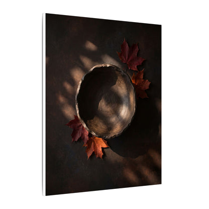 Ceramic Bowl Canvas Art | Autumn Dark Japandi Dark Texture Art