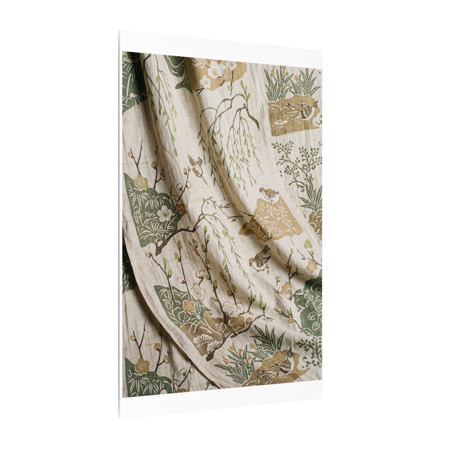 Silk Drape Canvas Art | Spring Japandi Japanese Pattern Art