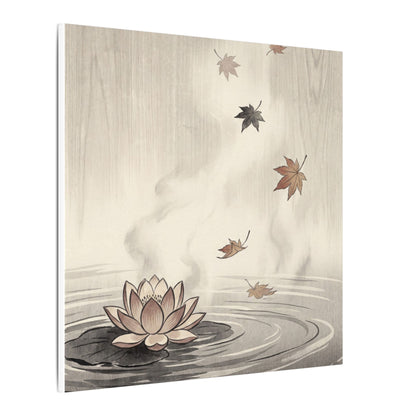 Lotus Flower Canvas Art | Autumn Zen Ukiyo E Inspired Art