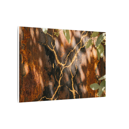 Kanso Rust Patina Canvas Art - Kintsugi Gold Vein