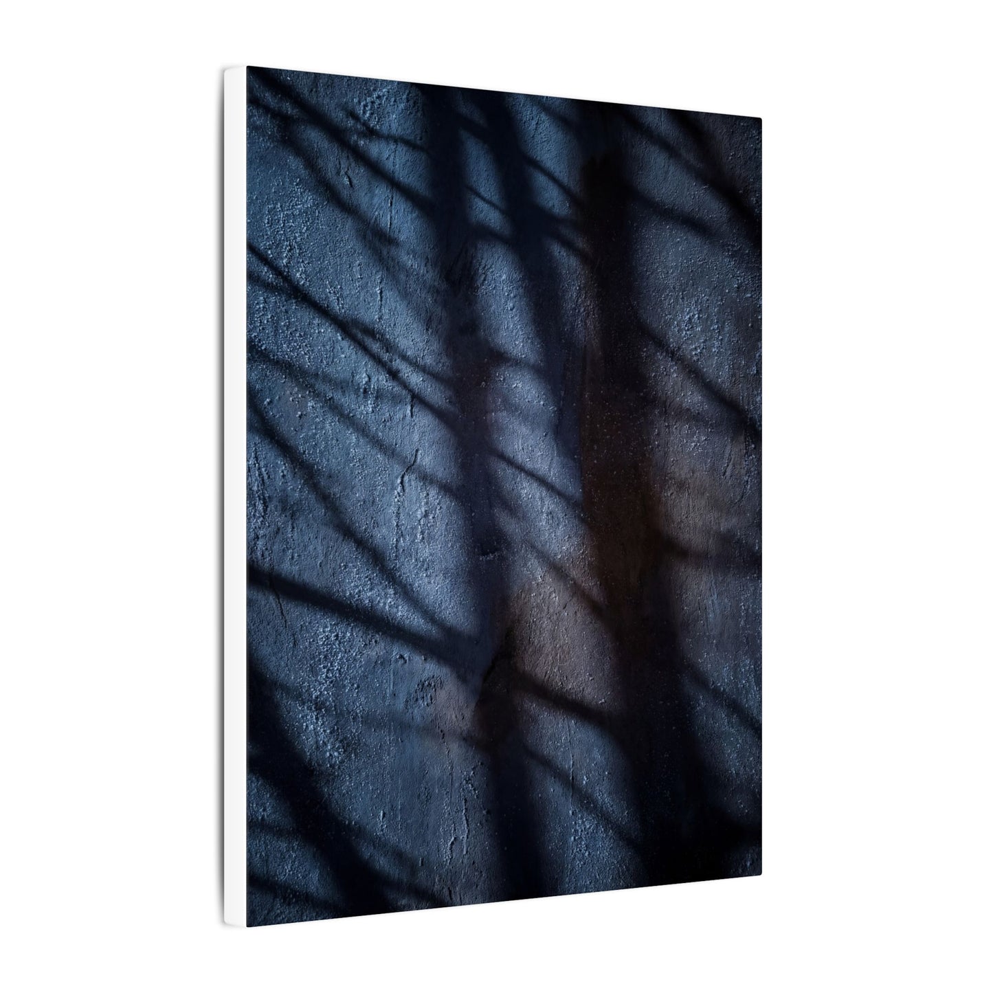 Dark Japandi Shadow Play in Moonlight | Moody Minimal Canvas Art