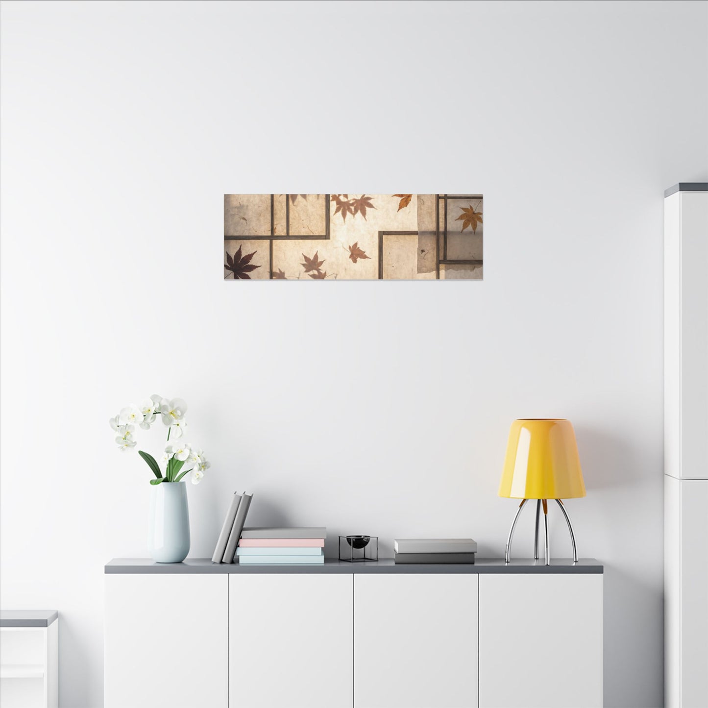 Shoji Screen Japanese Pattern Canvas Art | Neutral Japandi Art