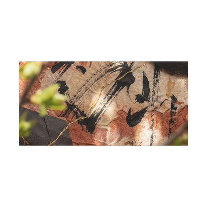 Datsuzoku Ink Brushstroke Canvas Art - Kintsugi Gold Repair