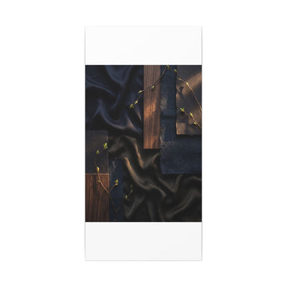 Silk Drape Spring Canvas Art | Dark Japandi Moody Design