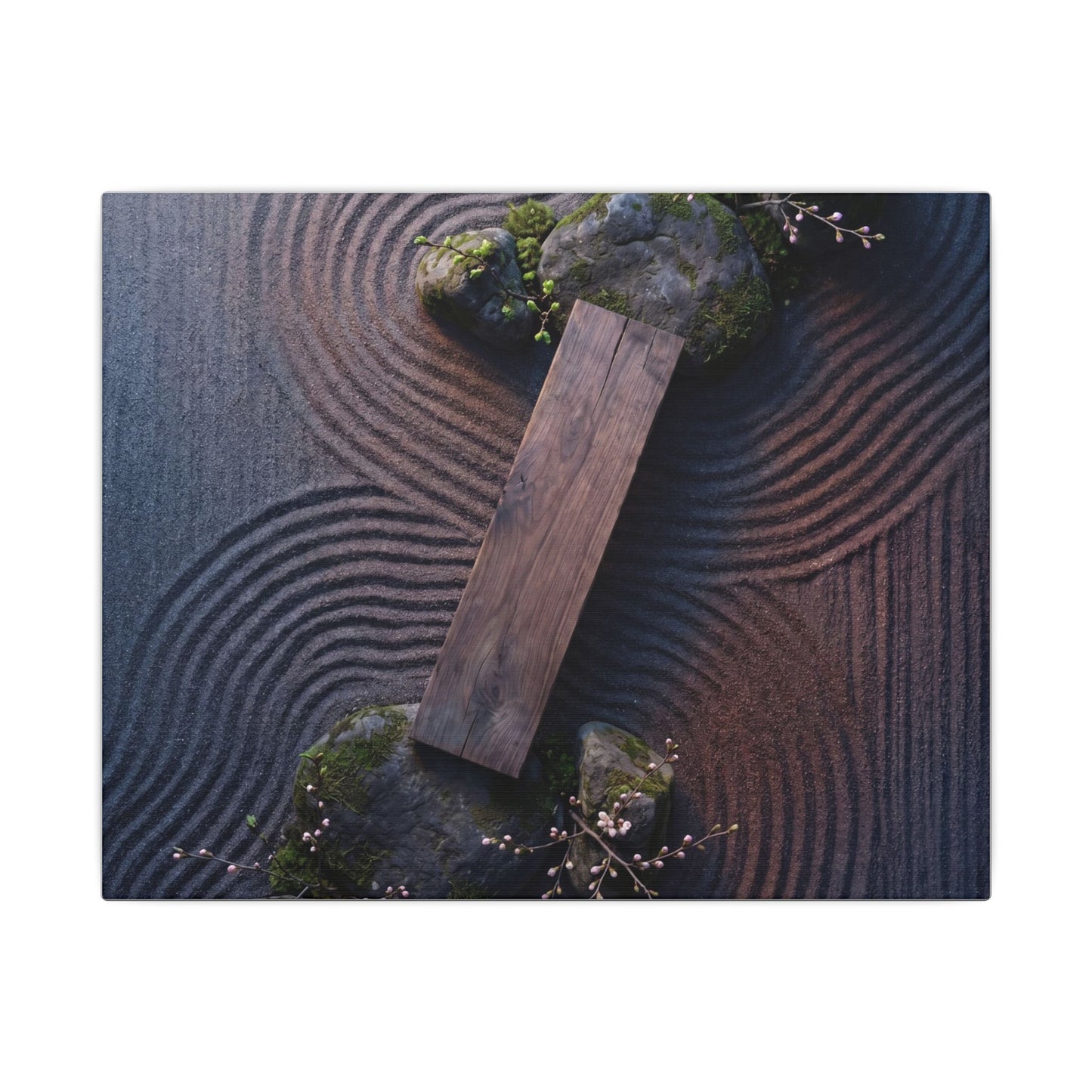 Spring Rock Garden Moody Minimal Canvas Art | Atmospheric Decor