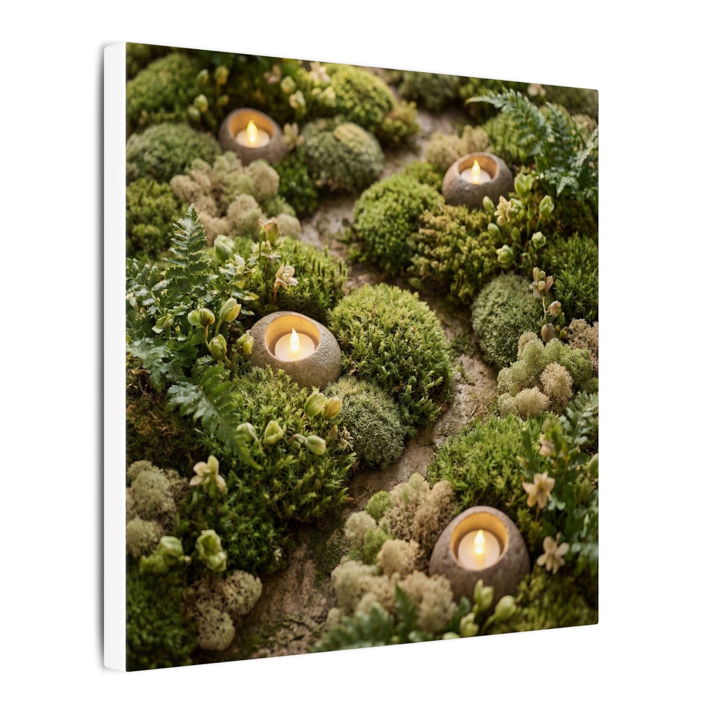 Moss Close Up Japanese Pattern Canvas Art | Neutral Japandi Art