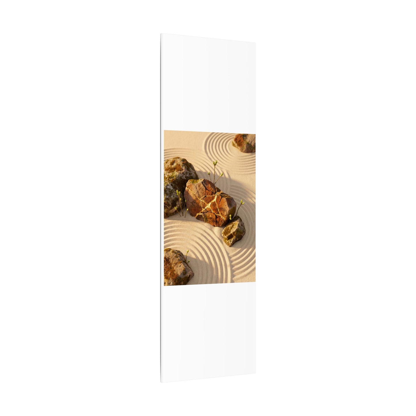 Kanso Rock Garden Canvas Art - Kintsugi Crackle Gold