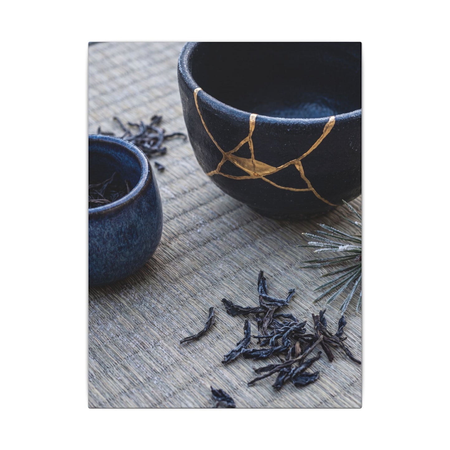 Kintsugi Tea Ceremony in Overcast | Gold Vein Canvas Art