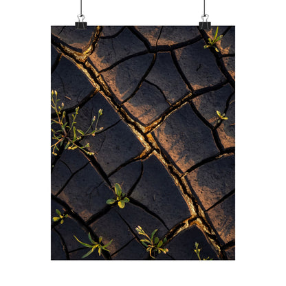 Cracked Earth Gold Vein Wall Art Print | Philosophical Kintsugi Art