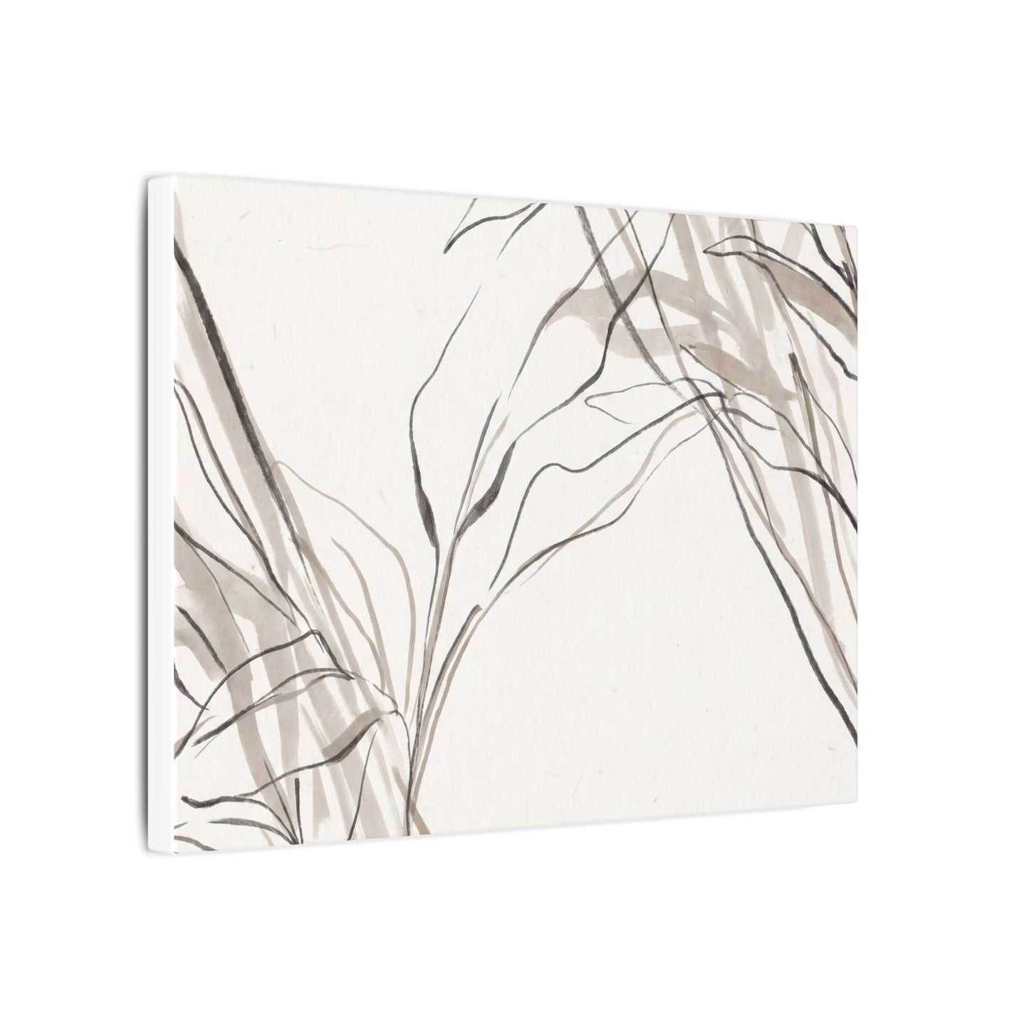 Neutral Shoji Screen Canvas Art - Minimal Line Japandi