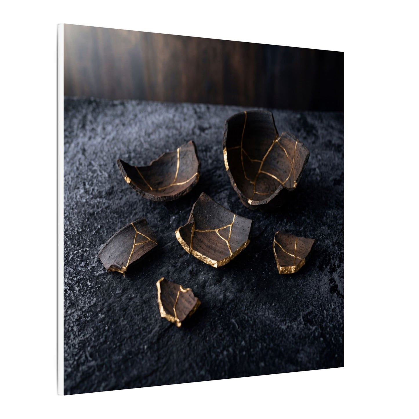 Winter Broken Pottery Shadow Zen Canvas Art | Bold Decor