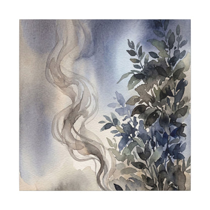 Incense Smoke Summer Canvas Art | Japandi Cozy Design