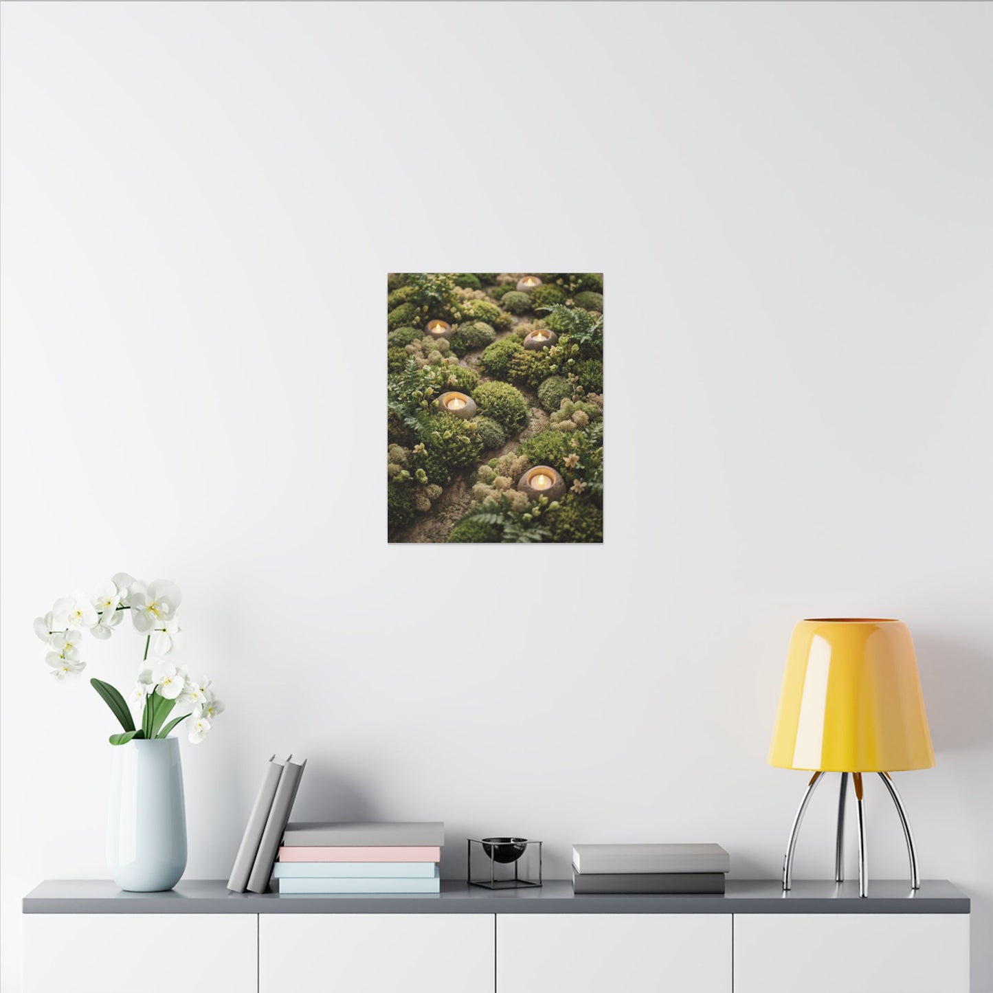 Moss Close Up Japanese Pattern Canvas Art | Neutral Japandi Art