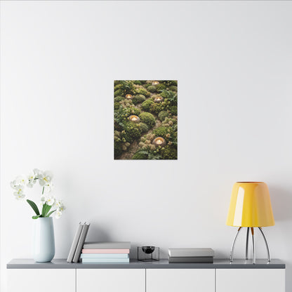 Moss Close Up Japanese Pattern Canvas Art | Neutral Japandi Art