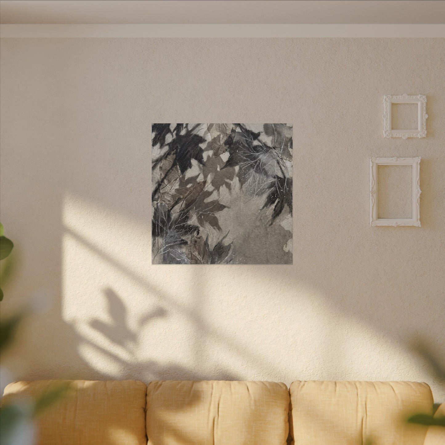 Shadow Play Texture Canvas Art | Cozy Japandi Art