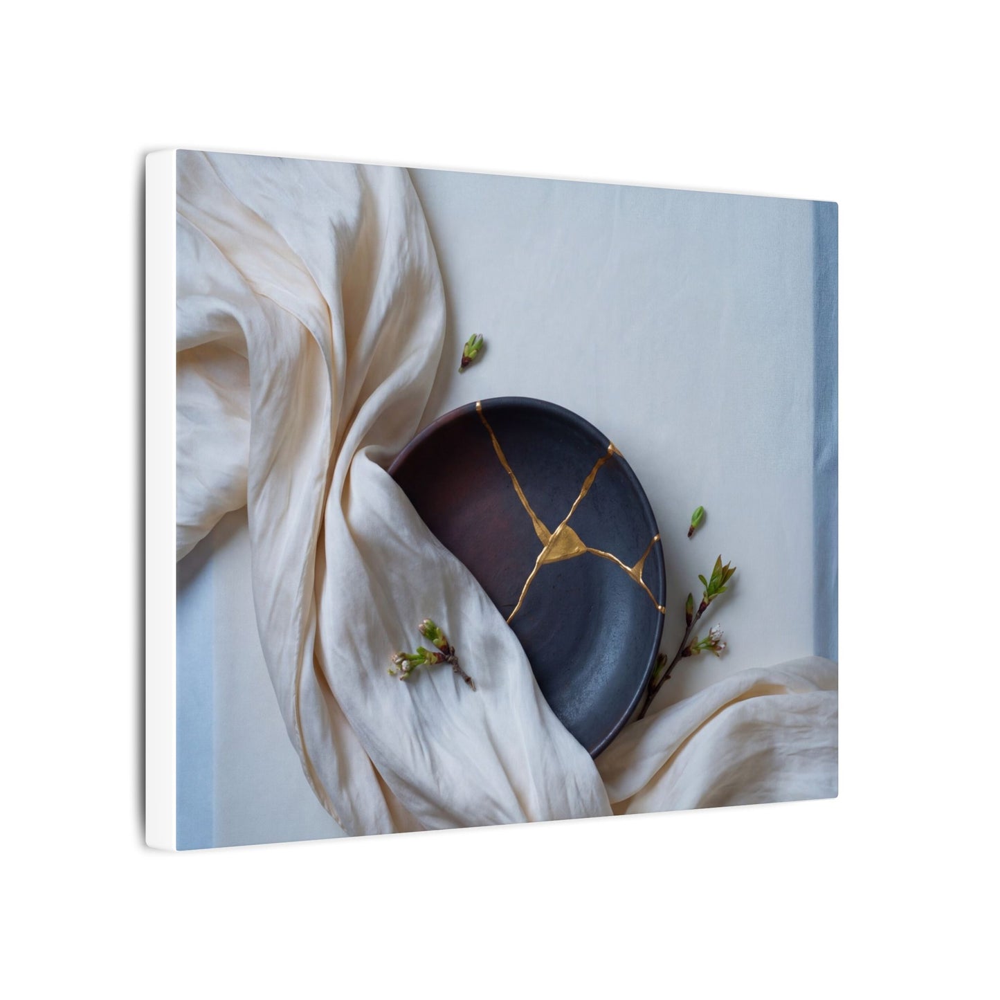Ma Silk Drape Canvas Art - Kintsugi Gold Repair