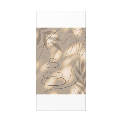 River Stones Minimal Line Canvas Art | Earthy Japandi Art