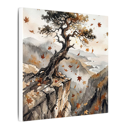 Autumn Pine Tree Watercolor Canvas Art | Warm Decor