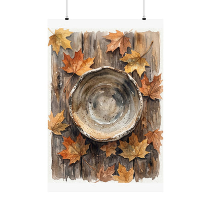 Ceramic Bowl Watercolor Wall Art Print | Elegant Japandi Art