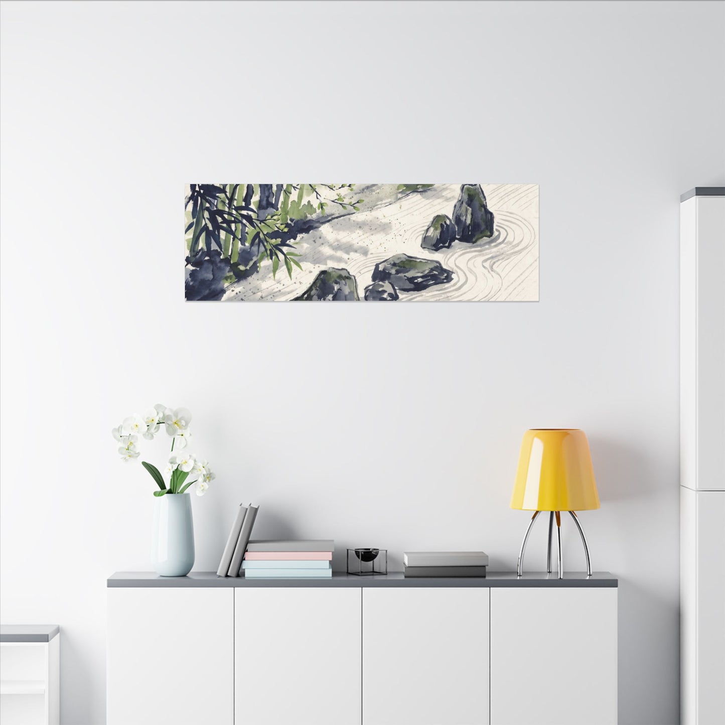 Dappled Rock Garden Canvas Art - Zen Mono No Aware