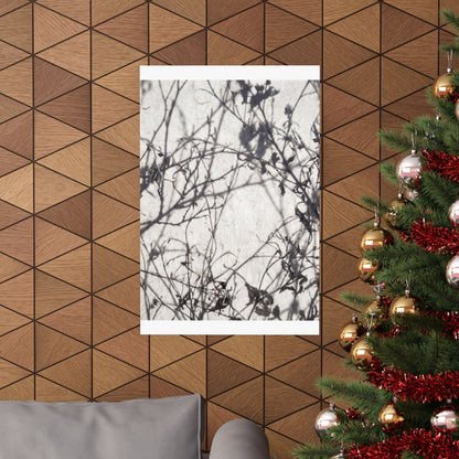 Shadow Play Wall Art Print | Winter Japandi Japanese Pattern Art