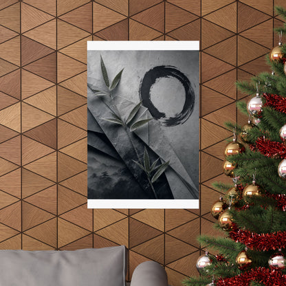 Winter Paper Fold Enso Wall Art Print | Tranquil Decor
