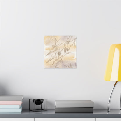 Shadow Play Winter Canvas Art | Japandi Warm Design