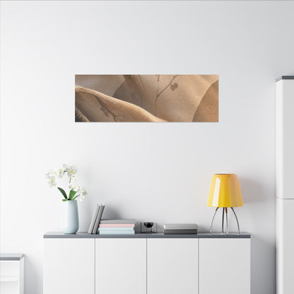 Japandi Silk Drape in Golden Hour | Japanese Pattern Canvas Art