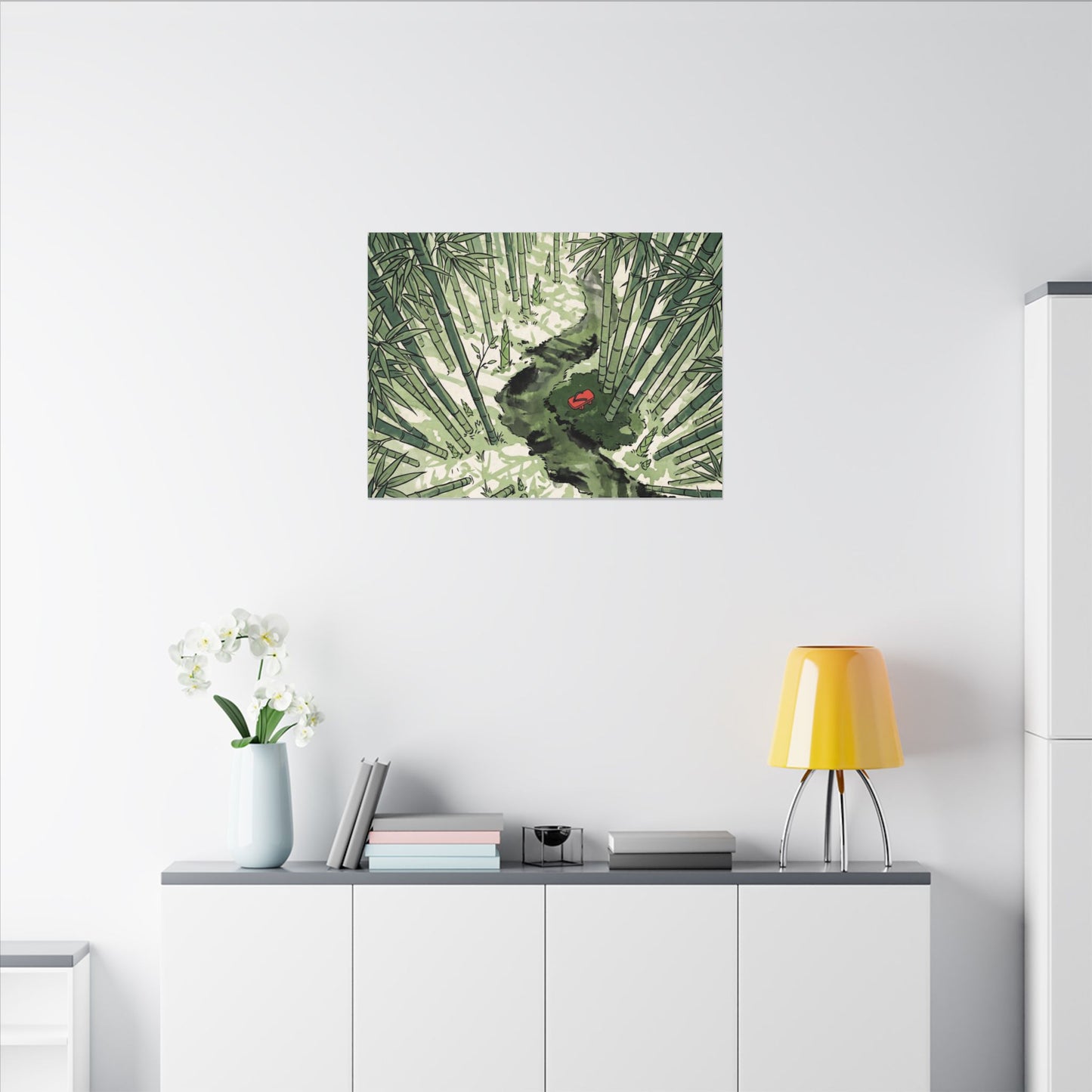 Peaceful Bamboo Grove Canvas Art - Ukiyo E Inspired Zen