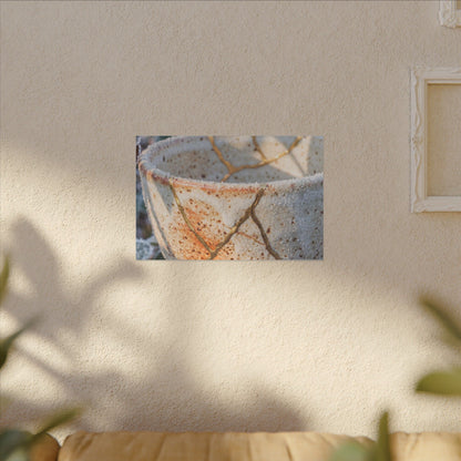 Resilient Ceramic Bowl Canvas Art - Gold Vein Kintsugi