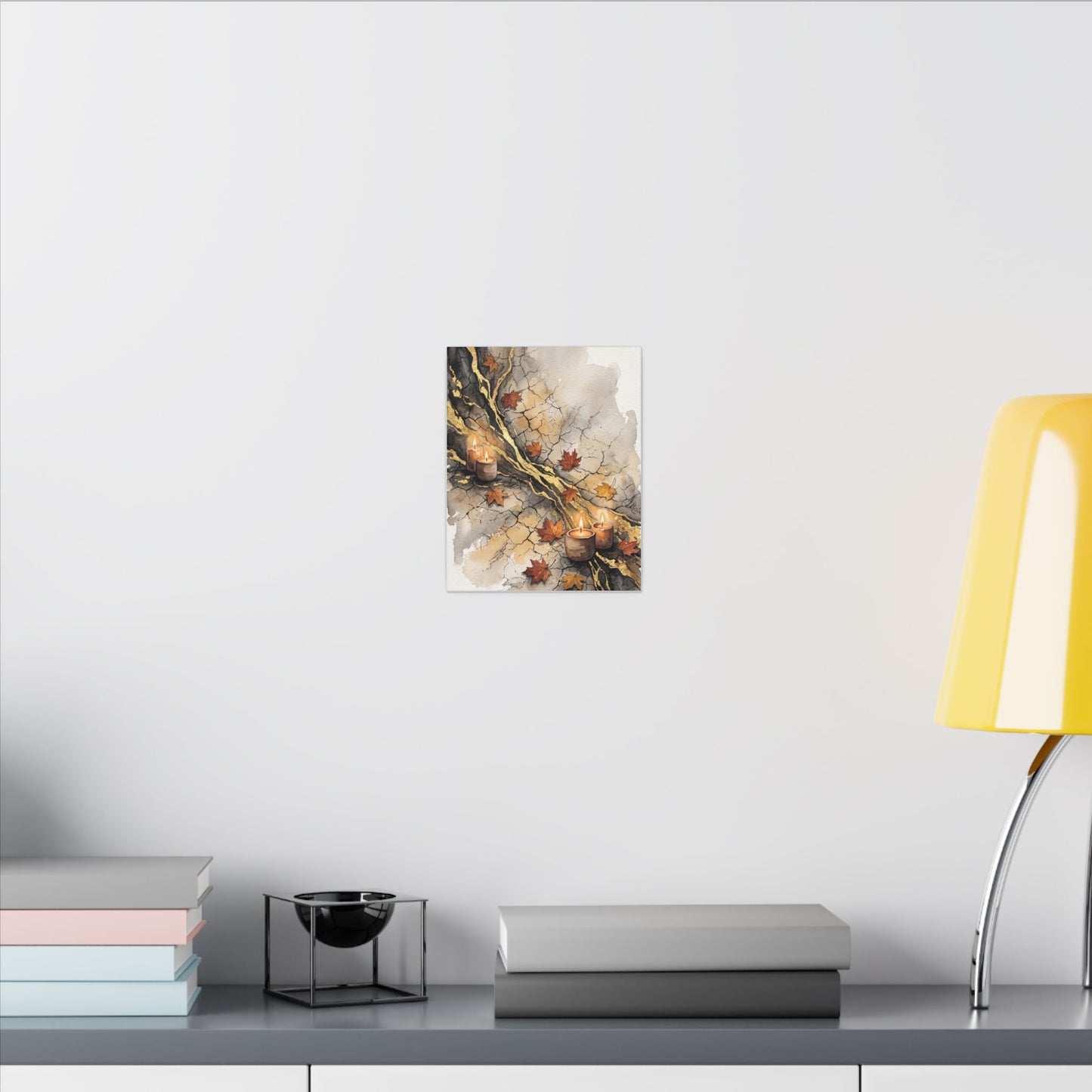 Cracked Earth Autumn Canvas Art | Japandi Warm Design