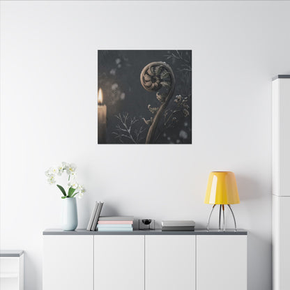 Candlelight Fern Unfurling Canvas Art - Japandi Ma