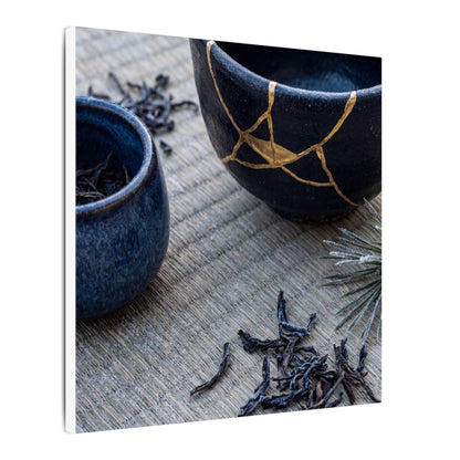 Kintsugi Tea Ceremony in Overcast | Gold Vein Canvas Art