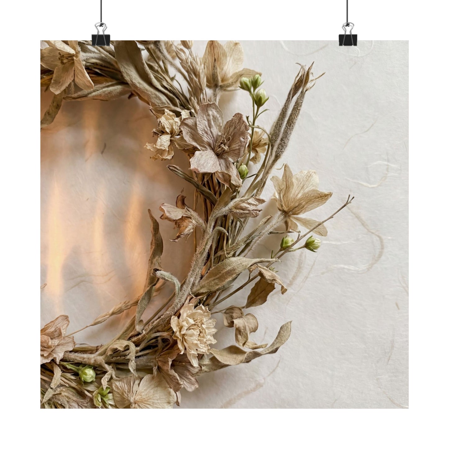 Spring Dried Flowers Japanese Pattern Wall Art Print | Warm Decor