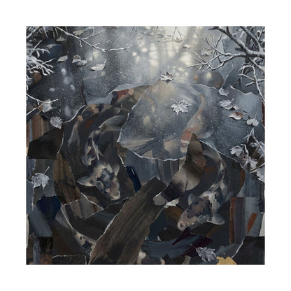 Koi Pond Wall Art Print | Winter Dark Japandi Shadow Zen Art