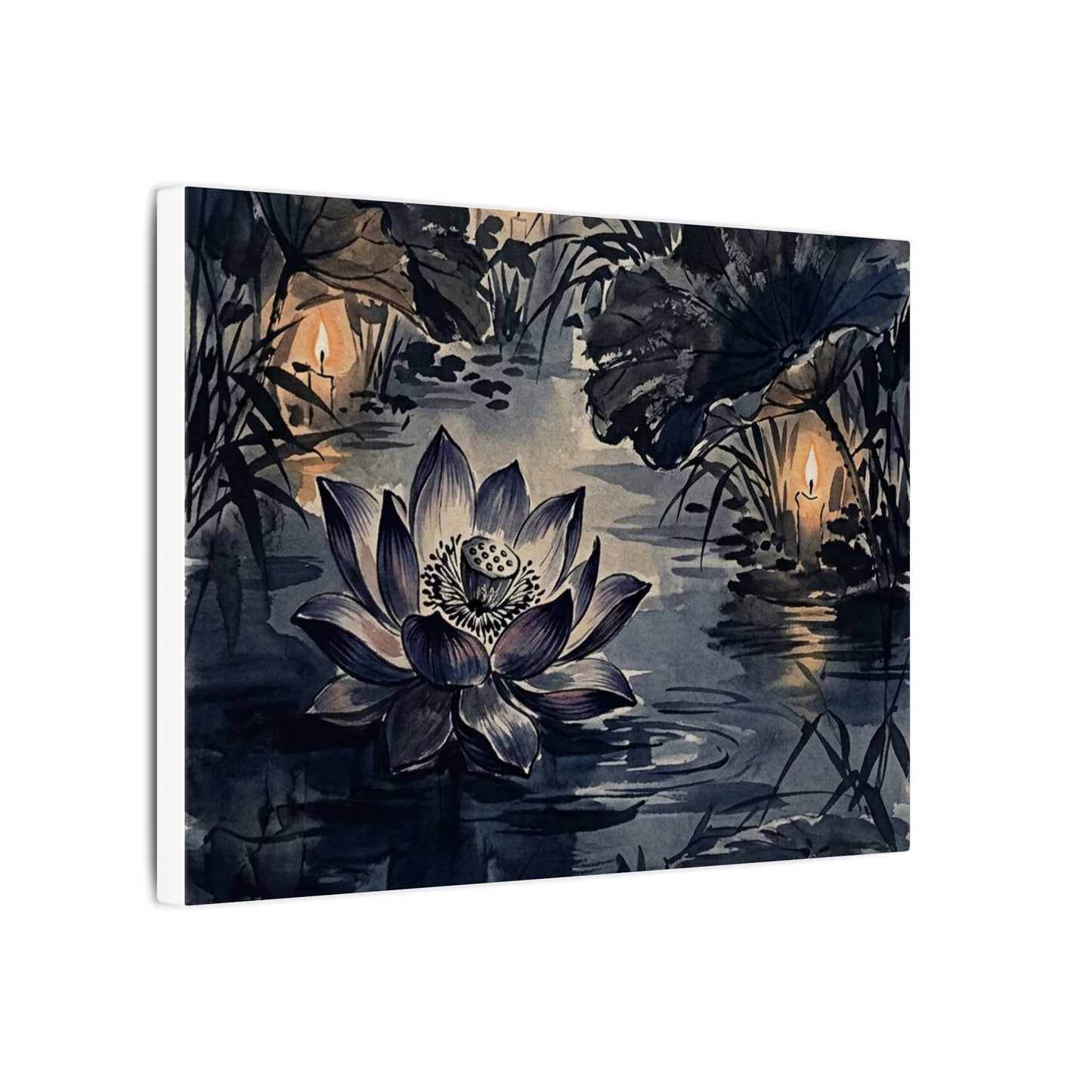 Fukinsei Lotus Flower Canvas Art - Zen Sumi E