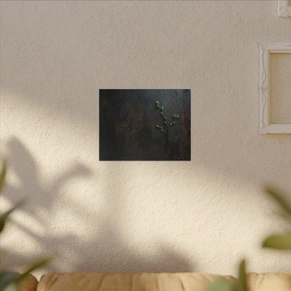 Rust Patina Moody Minimal Canvas Art | Moody Dark Japandi Art