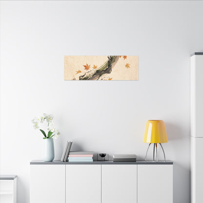 Ink Brushstroke Autumn Canvas Art | Zen Calm Design