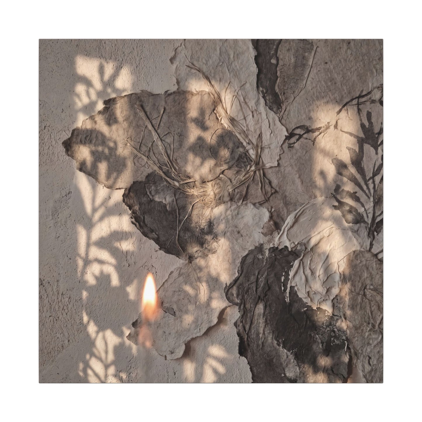 Shadow Play Summer Canvas Art | Japandi Elegant Design