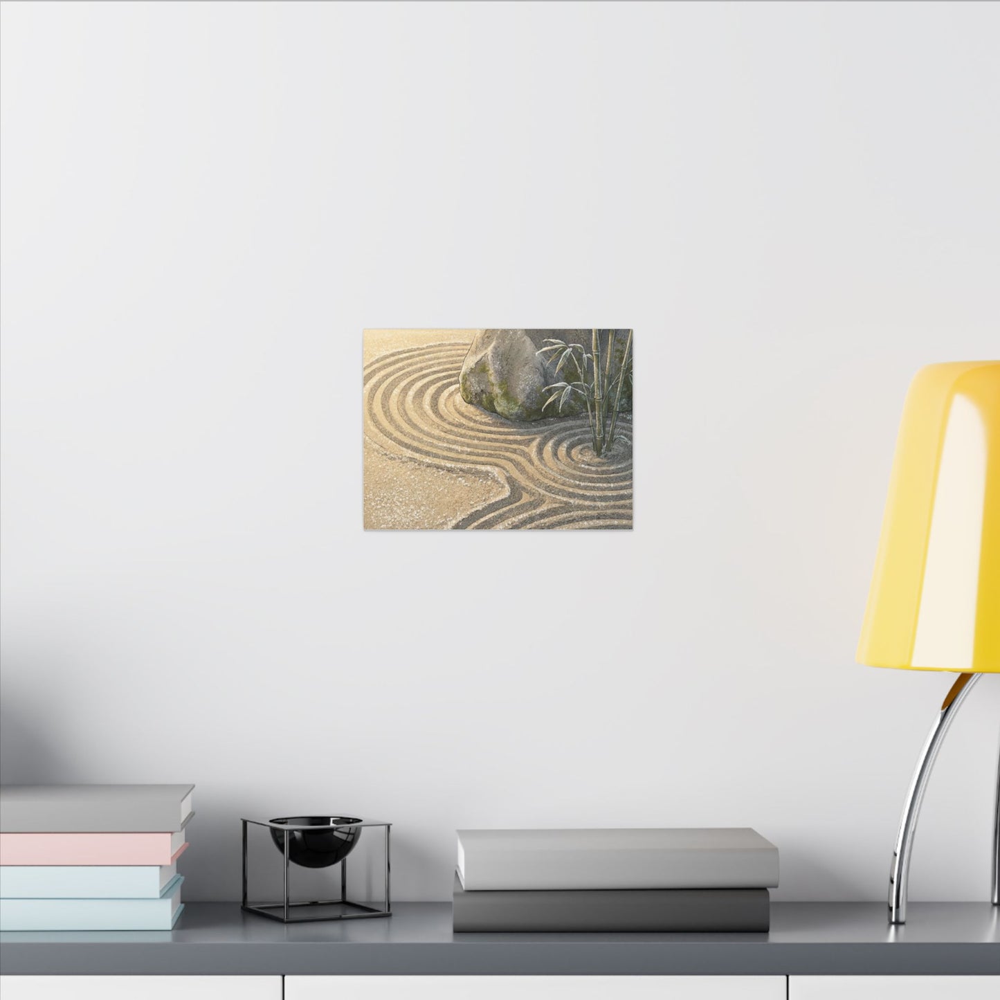 Rock Garden Winter Canvas Art | Zen Peaceful Design